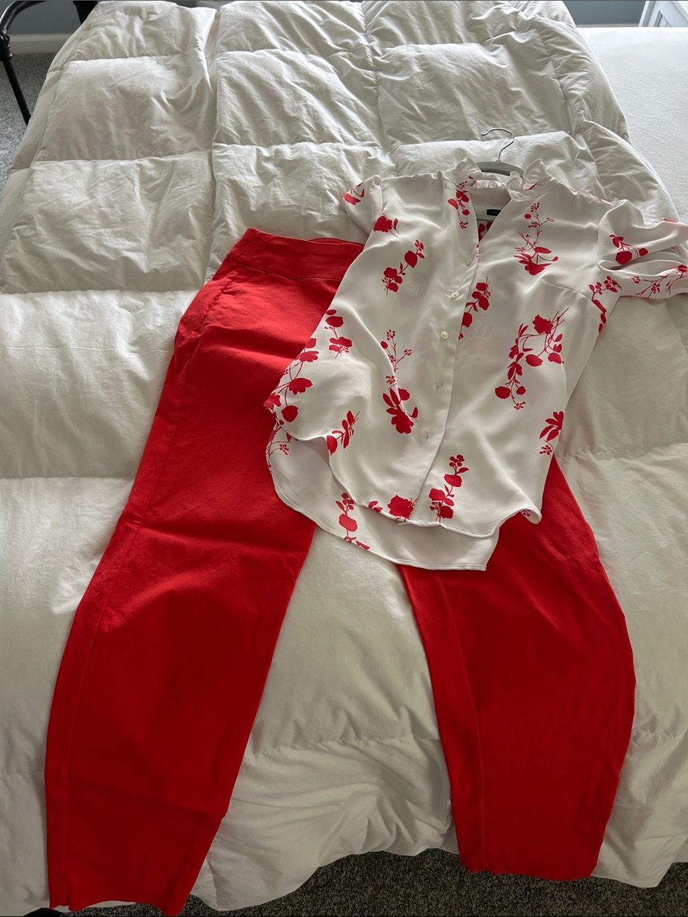 INC International Concepts Red Women's Trousers and Ann Taylor top xs